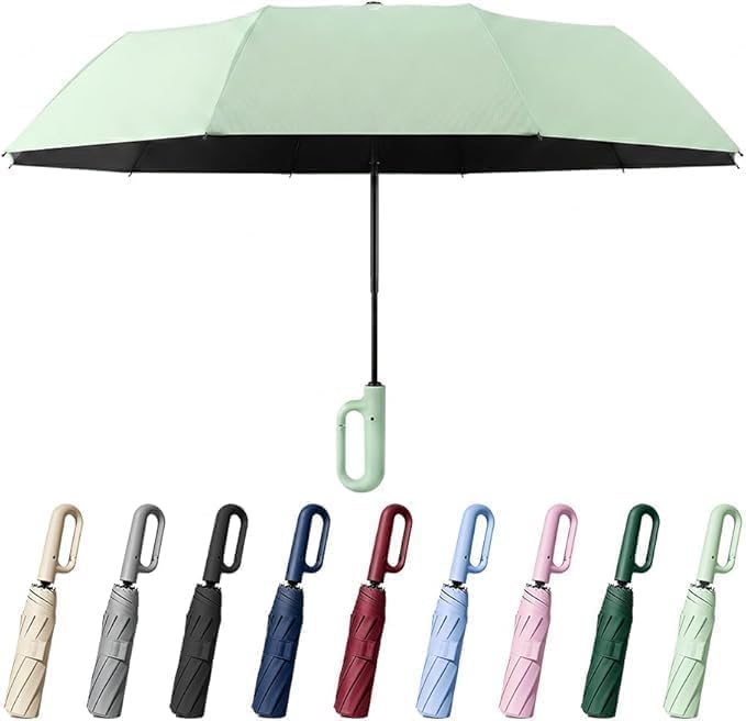 Creative Ring Buckle Windproof Reinforced Umbrella, Automatic Open Close Umbrella, Compact Wind Proof Umbrellas For Rain and Sun Protection, 10 Ribs &amp; Steel Alloy Frame