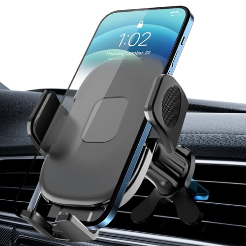 Besank Car Phone Holder, Air Vent Car Phone Mount [2024 Upgraded Built-In Metal Hook Clip] Compatible with iPhone 16 Pro Max & All Smartphone