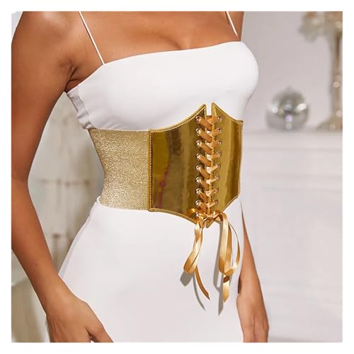 Corset Belt Underbust Corset Women Belts Elastic Wide Bright Leather Golden Corsets For Waist Trainer3