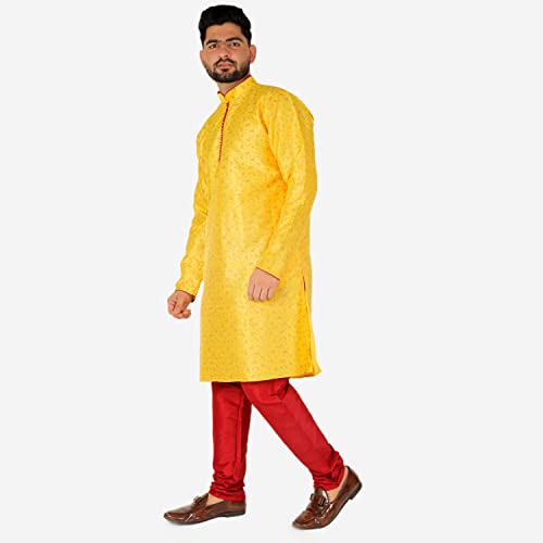 Image of Pro-Ethic Style Developer Men's & Boys Silk Floral Baap Beta Kurta Pajama Set | Father Son Matching Dresses | | (B-111)