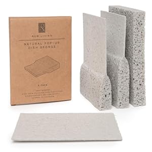 New Living Natural Pop-Up Geschirrschwamm, 4er Pack