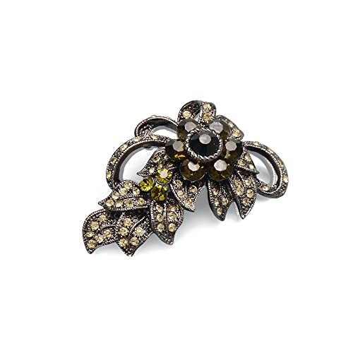 Vintage Black Gothic Brooch Pin - Rhinestone Leaf Brooch For Women #TOP7