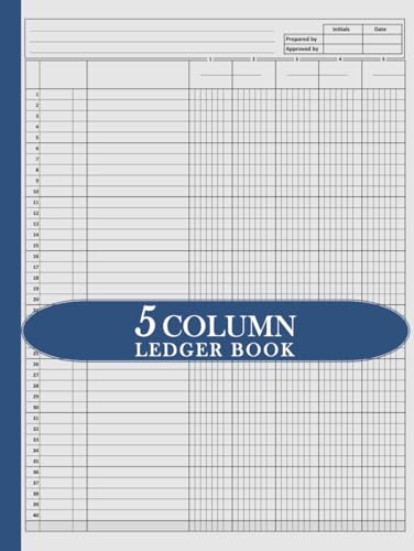 5 Column Ledger Book: Five Columnar Account Analysis Pad, 8.5