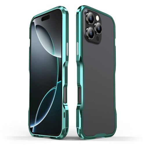 Coque antichoc en aluminium iPhone 16 Pro - Evitez les ecrans brises avec ce cadre vert