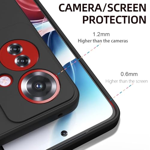 Image of BlazeTech for [ Oppo F25 Pro 5G ] Liquid Silicone Back Case Cover Flexible |Inner Lining| with Camera Protection Back Cover for [ Oppo F25 Pro 5G ] - Black