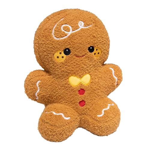 Boneco de peluche homem de gengibre natalício | decorações natalícias de biscoito de gengibre - almofada ajustável para dormir para meninos meninas adultos cama quarto secretária auto poltrona sofá