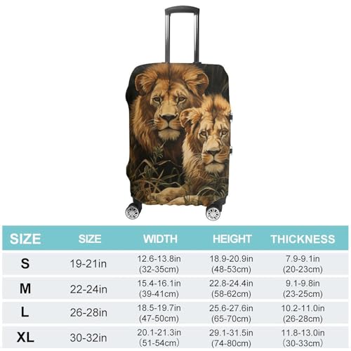 Two Lions Suitcase Cover Washable Luggage Cover Dust-proof Luggage Protector Cover Anti-Scratch Travel Suitcase Protector Fits 18-32 Inch Luggage2