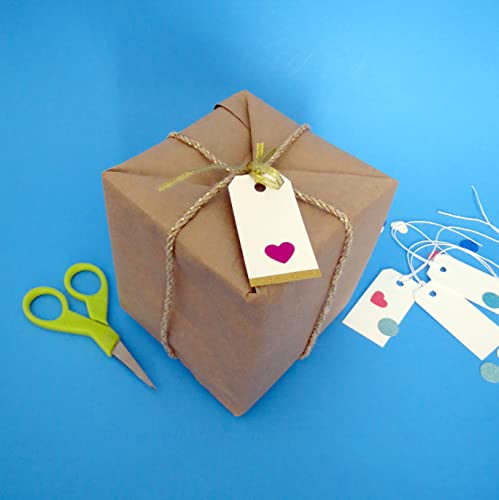 White Tags With String Attached - #1, 2 3/4” X 1 3/8”, Box Of 100 Hang Tags With White String And White Reinforced Eyelet, String Tags #TOP4