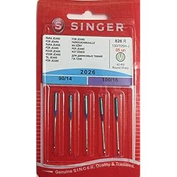 Maquina Singer Merritt Singer Aguja Vaquera 2026 Mix 5 Unidades, Metal, Plata, 7 x 0,03 x 4 cm, 5