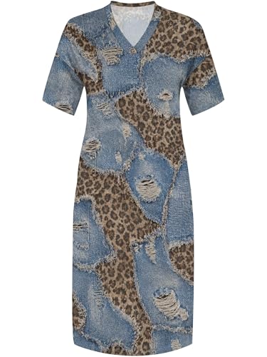 Image of PinkPatty Women's Oversize V Neck Short Sleeve Maxi Dress with Pockets