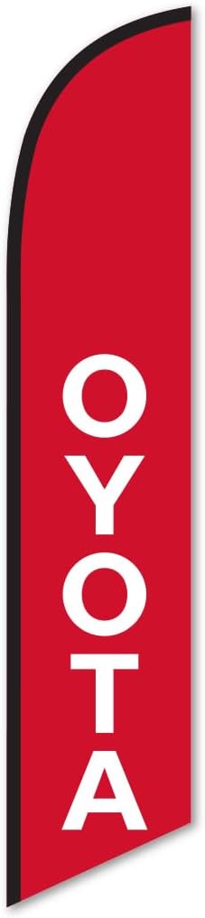 12ft Swooper Compatible with Toyota White - (12' x 2' 4") One Side Printed - Weather-Resistant, Windless Design - Ideal for Events, Car Dealerships, Outdoor Branding - Pack of 3