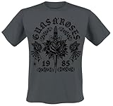 Guns N' Roses Rose Tattoo Hombre Camiseta Gris Marengo S 100% algodón Vorne Bedruckt Regular