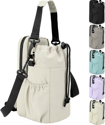 Bolsa para botella de agua Medium blanco leche para llevar tus bebidas sin usar las manos