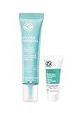 Yves Rocher Hydra Vegetal Anti-fatigue Moisturizing Fresh Eye Contour Gel Cream Hydrating Face Mask Set of 2 Mini Size Travel for All Skin Types 15 ml./ 0.5 fl.oz and 7 ml./0.23 fl.oz.