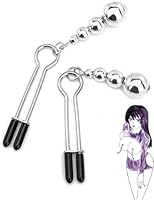 Fetisch Nippelklemmen, 1 Paar Einstellbare Nippel Klemmen, Erotik Spielzeug Für Frauen Und Männer Klammer Kette,Nippel Clamps Stimulation Set,BDSM Sexspielzeug Für Frauen und Männer (Silbrig)
