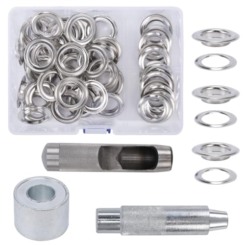 Image of COEWUR 50 Sets Eyelet Punch Kit 20mm Grommet Punch Kit with Grommet Tool