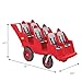 Children’s Factory Bye Bye Buggy 6 Passenger Stroller, Sturdy Daycare Stroller with Fat Tires, Easy-to-Fasten Safety Buckles, Parking Brake, & 360 Pivoting Wheels, Red