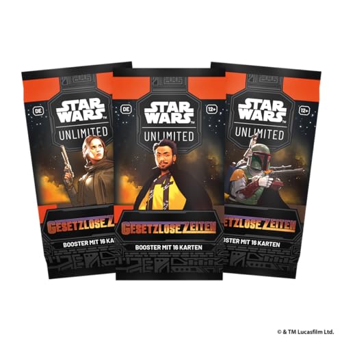 Asmodee - FFG - Star Wars: Unlimited Trading Card Game - Tiempos sin Ley - Booster con 16 Cartas, TCG para niños y Adultos, Edad 12+, 2+ Jugadores, 20 Minutos, alemán