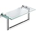 Ginger 2835T-24/PC Tempered Glass Bathroom Shelf - Polished Chrome, Surface Mount