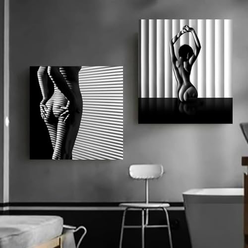 Affiche noir et blanc femme sexy poster nu 30x30cm non encadré pour chambre