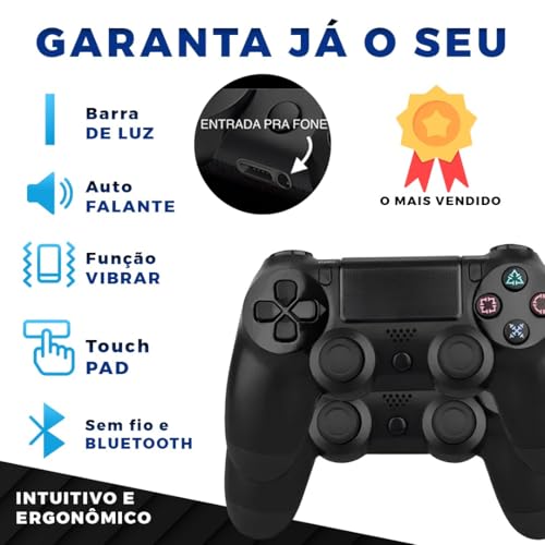Controle Sem Fio Compatível Com Playstation PS4/Slim/Pro/PC - Controle Para PC e Smart TV, Compatíve