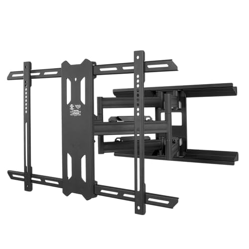 Kanto PDX650 Full Motion Articulating TV Wall Mount for 37-inch to 75-inch TVs | Low Profile with 22' Extension | Integrated Cable Management | Swivel and Tilt Capable | Black