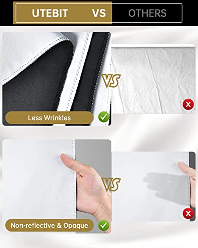 Utebit 5Ftx6.5Ft White Black (Double Sided) Backdrop Background For Photography Reversible 150 X 200Cm Cloth Sheets 4 Strong Clips Paper Photo Booth Background Screen Video Recording Parties Curtain #TOP2