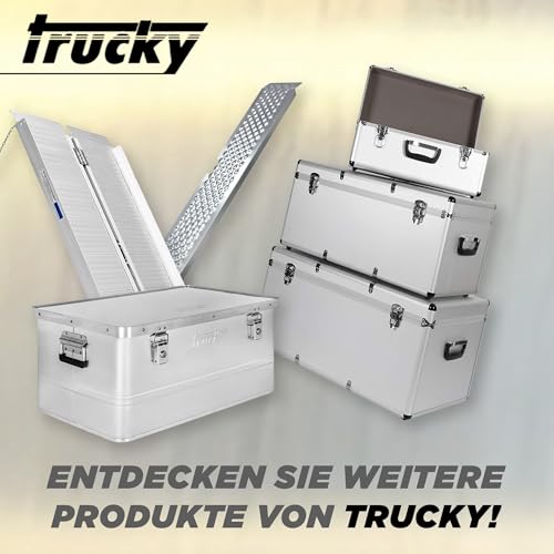 Trucky Aluminium Box mit Deckel Silber Alu Kiste Alukiste Auswahl Transportbox Metallbox Aufbewahrungsbox Boxen Abschliessbar Metallkiste, Größe:85 L