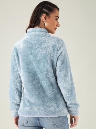 Image of Modeve Women Solid Full Sleeve Fur Standard Length Jacket For Winter