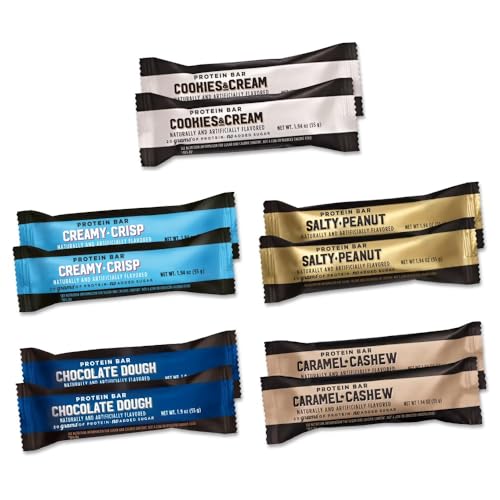 Protein Bar Variety | 10 count | High Protein Low Sugar | 5 Flavors | Cookies & Cream Creamy Crisp Salty Peanut Chocolate Dough Caramel Cashew