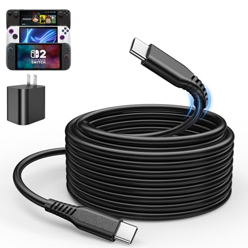 Ukor 9.8 FT Fast Charging Cable for Nintendo Switch 2 Charger, 60W PD 3.0 USB C to USB C Cable for Switch 2 Original Ac Adapter, Support TV Dock