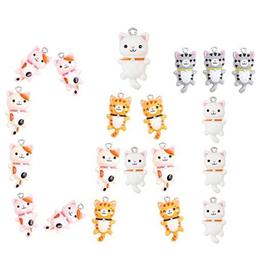 Mini dijes de gato en resina ideales para diseñar collares juveniles