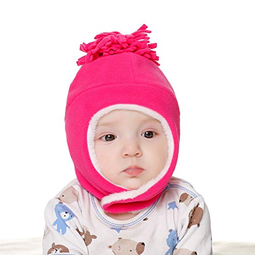 DCUTERQ Baby Winter Hats and Mittens Set for Boys Girls Sherpa Lined Warm Fleece Pilot Hat Mitten Set Beanie Caps Gloves3