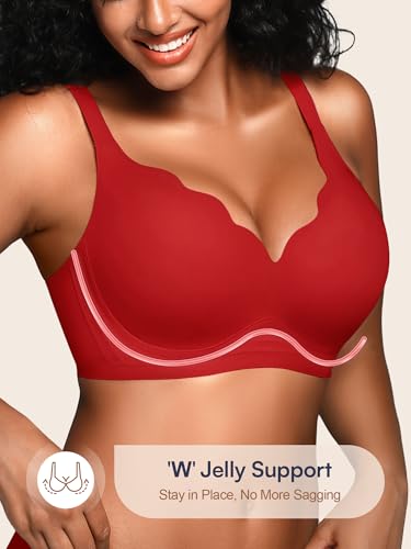 Image of Seamless Jelly Bras for Women No Underwire with Support - Wireless Bralettes Everyday Full Coverage Comfort Tshirt Bra