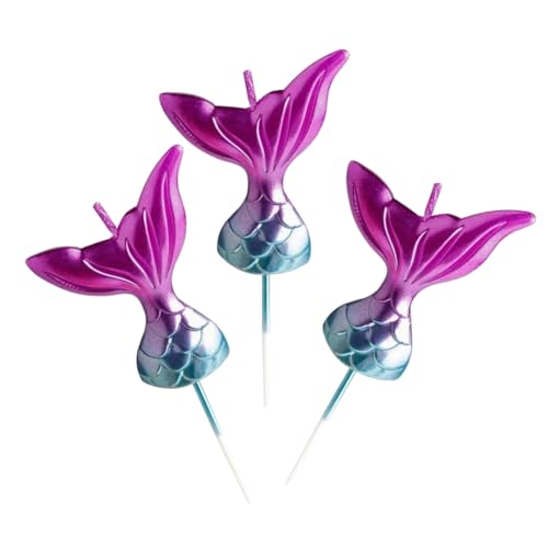 Image of Wanna Party Mermaid Candles for Underwater Theme Birthday Party and Cake Decoration-Pack of 5, Multicolor