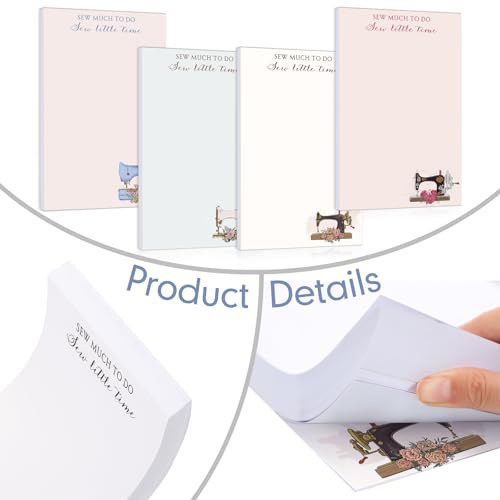 Image of Tinlade 200 Sheet 4 Styles Sewing Gifts to Do List Notepad Quilters Gift Sewing Lovers Gifts Checklist Quilting Gift for Women Sewers Seamstresses Enthusiast Birthday Graduation Supplies, 4'' x 6''