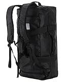 60L Large Gym Duffle Bag for Men Travel Weekender Duffel Backpack Bags with Detachable Back Pack Straps for Traveling Overnight Camping Climb Sports, Heavy Duty and Water Resistant (Black)