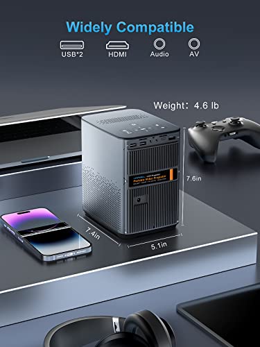 Auto Focus Projector With Wifi And Bluetooth, Leapwell Portable Mini Projector Native Fhd 1080P 600 Ansi Lumens, Android Smart Movie Video Projector Support 4K For Home Theater And Outdoor #TOP6