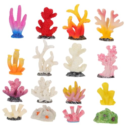 NOLITOY 16個点 水槽装飾 ミニ人工珊瑚 水族館用リアルなサンゴ礁オーナメ
