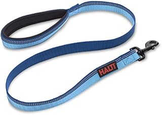 HALTI Lead For Dogs, Size Large, Blue, 1.2m, Premium Nylon Puppy & Dog Leash, Reflective, Neoprene-Padded Handle, Comfortable & Easy to Use, For Small, Medium & Large Dogs