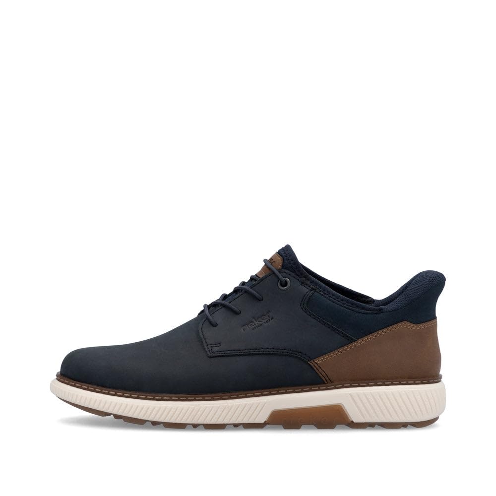 Rieker B3357-14 Navy Tan Mens comfort shoes in a Plain Leather in Size 41