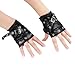 Vdaxvme Fingerless Gloves Punk Aesthetic Embellishments Cosplay PU Construction Nightclub Fashion Biker Gloves