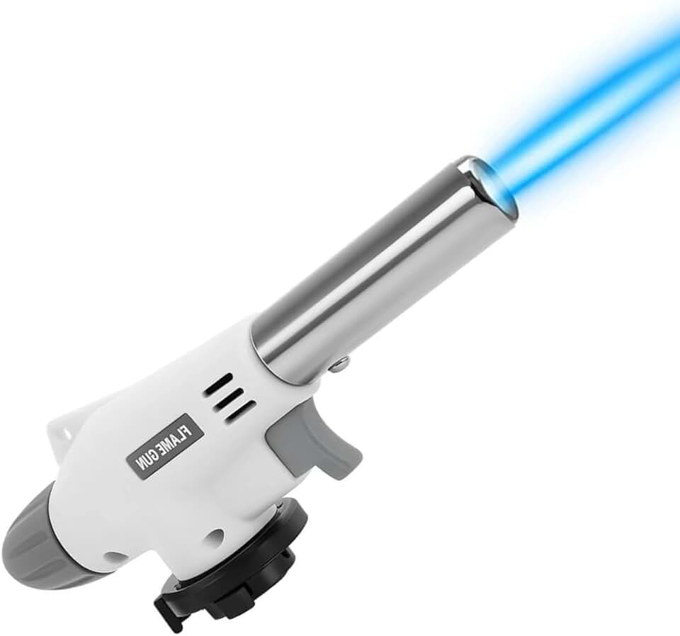 Maçarico Culinário Profissional Portátil, Chama Regulável até 1300°C, Acendimento Piezoelétrico, para Cozinha, Confeitaria e Artesanato, Compatível com Gás Butano