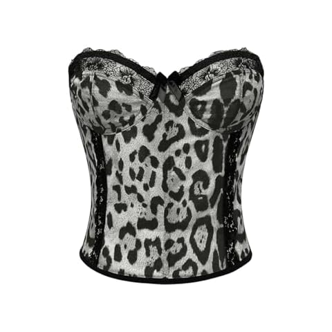 WDIRARA Leopard Print Corset Top Cover