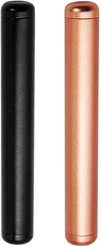 Contenedor de tubo de metal impermeable de 2 piezas, soporte de tubo de almacenamiento, caja de almacenamiento de viaje, cabe en el bolso de