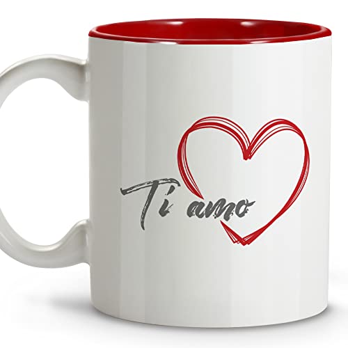 LolaPix Caneca amor. Presentes para casal. Canecas originais para dia dos namorados. Caneca de cerâmica. 330 ml. TI AMO