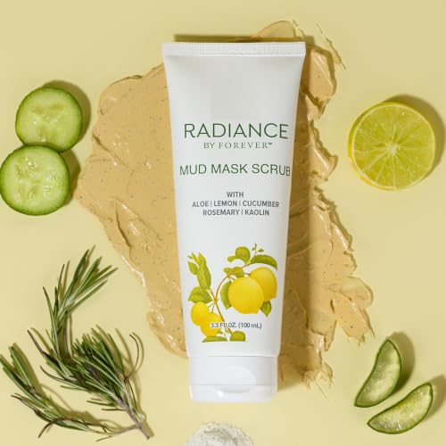 Image of RADIANCE BY FOREVER Mud Mask Scrub with Aloe, Lemon, Cucumber, Rosemary & Kaolin, 100 ml
