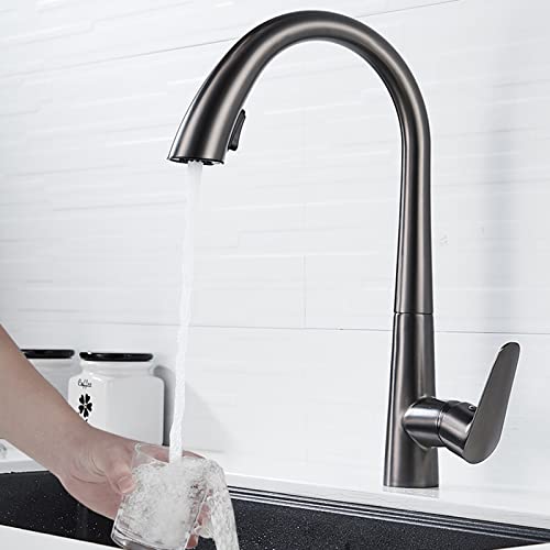 Robinet de cuisine en laiton chrome avec douchette extractible haut de gamme - 4