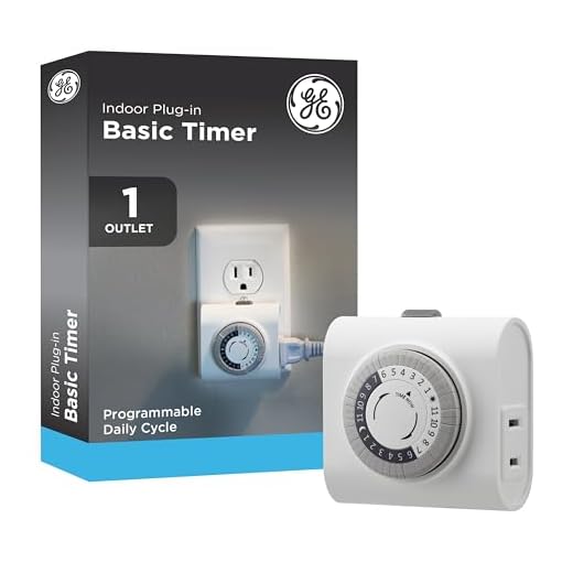 GE 24-Hour Indoor Basic Timer, 1 Polarized Outlet, Plug-In, Daily On/Off Cycle, 30 Minute Interval, for Lamps, Seasonal Appliances, and Portable Fans, 15119, 1 Pack