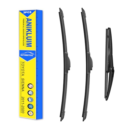ANIKLUIM® Wiper Blades: 3-Pack Windshield Wipers for Sienna 2011-2020 -